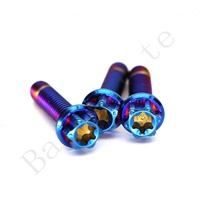 Premium Titan M6 M8 M10 Gr5 Boulons et vis en titane Attaches à bride Torx avec disque pour motos
