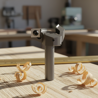 Miaorui Fraise à bois en carbure remplaçable à 3 dents, queue de 12,7 mm, diamètre de coupe de 50,8 mm, pour le travail du bois et le redimensionnement de dalles, OEM