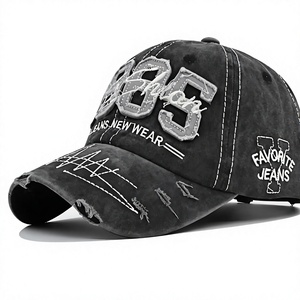 Landice Denim Baseball <b>Cap</b> Embroidered Logo Adjustable Unisex Casual <b>Hat</b> Six Panel Adult Four Seasons - Product Image 3