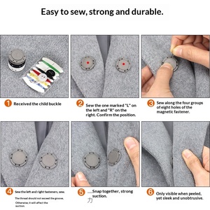 กระดุมแม่เหล็กแบบซ่อน ไนลอนคลาสสิก เสื้อคลุมคาร์ดิแกน ชุดแม่ลูก พร้อมกระดุมแป๊ก - Product Image 3