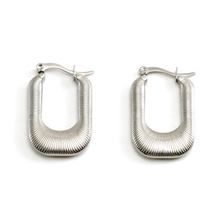 Zogxin Geometric U Shaped Hoop Earrings Gold Silver Stainless Steel Stud Earrings Fashion Jewelry For Women - Product Image 5