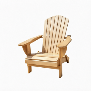 Chaise longue d'extérieur moderne pour patio, fauteuil Adirondack pliant en bois de cèdre semi-assemblé pour parc et cour – Idéal pour le dropshipping - Product Image 1