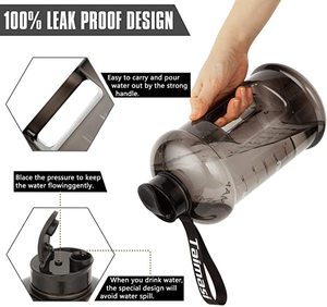 Bottiglia d'Acqua Grande da Mezzo Gallone, 3,7 <span class=keywords><strong>L</strong></span>, Borraccia Sportiva Antigoccia con Manico, Ampia Apertura <span class=keywords><strong>in</strong></span> Plastica PETG Senza BPA - Product Image 6