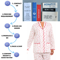 Vêtements de nuit pour femmes ensembles de pyjamas en coton festonné coeurs et flèches 2 pièces ensemble de pyjama pour la Saint-Valentin pyjamas coeurs flèches