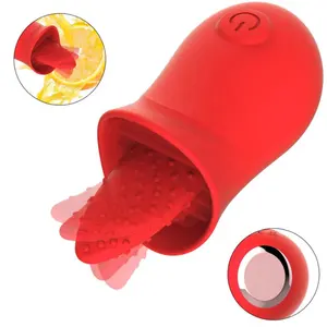 Masturbator Tongue Licking Sucking Vibrator Clitoral Stimulator Red Vibrating Sex Toy Vibrator