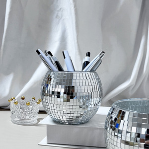 Portalápices con forma de bola de discoteca, adorno de escritorio, almacenamiento de lápices de maquillaje, almacenamiento de oficina, portavelas de Navidad, multifuncional - Product Image 4