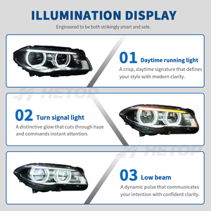 Faros Delanteros HETOP F10 <span class=keywords><strong>2011</strong></span>-2013 <span class=keywords><strong>Serie</strong></span> 5 Pre-Lci, Lentes Láser Modificadas, LED DRL Estilo Ikon, Plug and Play para <span class=keywords><strong>BMW</strong></span> - Product Image 4