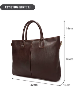 Bolso Vintage de Cuero Genuino para Documentos de Oficina de Negocios, Maletines para Ordenador Portátil, Bolso de Cuero Único para Hombre, Maletín Oficial - Product Image 3
