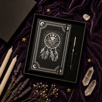 Carnet de notes A5 à couverture rigide de haute qualité, thème sorcellerie et céleste, avec stylo – Cadeau idéal pour Halloween et Noël – Meilleures ventes