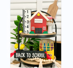 5 pièces fournisseur d'usine décorations de rentrée scolaire comme cadeau de professeur signe avec perles en bois décor de plateau à plusieurs niveaux - Product Image 4