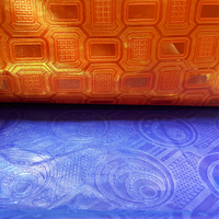 Tissus imprimés africains Adire en polyester, Bazin Riche avec gaufrage, fabrication directe, logo personnalisé, prix bas, imprimés nigérians