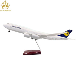 Modelo de Avión <span class=keywords><strong>Boeing</strong></span> 747-8 Lufthansa, Escala 1:157, Resina ABS, Luces Controladas por Sonido, Ruedas de Aterrizaje, 47CM, Regalo Empresarial - Product Image 1