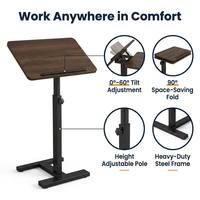 Bureau d'ordinateur portable pliable réglable en hauteur 0-60 °   Table inclinable pour lit ou canapé, table d'appoint, bureau pliable pour économiser de l'espace
