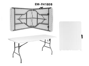 Nueva llegada <span class=keywords><strong>MESA</strong></span> DE BODA ahorro de espacio blanco <span class=keywords><strong>resina</strong></span> rectángulo <span class=keywords><strong>plegable</strong></span> recepción mesas de plástico para fiesta - Product Image 2