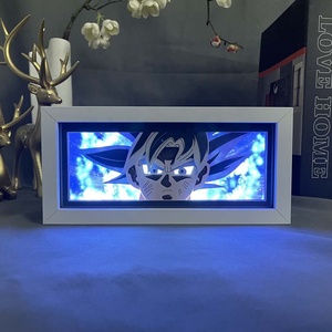 158 Designs Dragoned Goku - Marco de Madera con Corte Láser de Papel para Decoración de Habitaciones, Lámpara de Noche LED con Luz Ambiental - Product Image 1