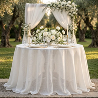 Nappe Rectangulaire Unie en Lin Tissé Ultra Fin Effet Lin pour Mariage, Banquet, Fête en Plein Air, Décoration Intérieure - Vente en Gros
