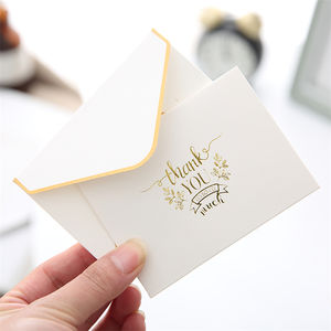 Personalizza il tuo logo personalizzato carta kraft carta patinata matrimonio ultimo nome vuoto all'interno biglietto di ringraziamento di auguri - Product Image 1