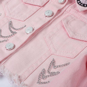 Robe blanche pour enfants, vêtements pour filles, manteau en jean, sac, ensembles trois pièces, vêtements pour enfants, robes de fête pour filles - Product Image 6