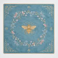 Tapis de mahjong carré de 33 pouces, motif floral rouge et bleu, housse de table de mahjong, tapis de jeu antidérapant pour le divertissement