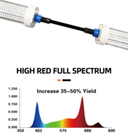 Lampe de culture LED à spectre complet dimmable RedFarm 3.2 µmol/J pour l'agriculture intérieure, pour serre, avec corps en aluminium, pour la floraison