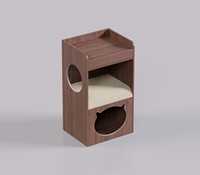 Arbre à chat en bois avec meuble et nid caché, tour d'activités pour chat M1011, design double usage pour humain et animal