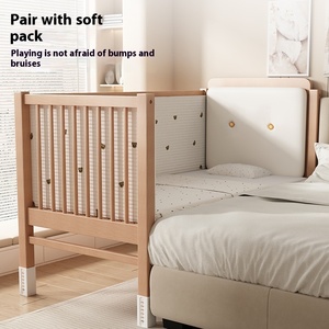 Recinzione di Sicurezza Personalizzabile per Adulti, <span class=keywords><strong>Lettino</strong></span> per Bambini con Sponde Piatte, Letto per Neonati in Faggio Spliced - Product Image 5
