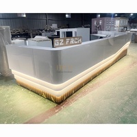 Nouvelle conception, matériau épais, gain de place, comptoir avant, surface résistante à l'usure, bureau de réception pour magasin de détail