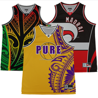 Maillot d'équipe de basket-ball indigène polynésienne PURE Au Nz vêtements de basket-ball personnalisé hommes jeunes enfants sublimation uniforme de basket-ball