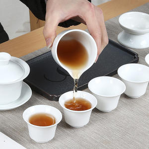 Dehua Kung Fu <b>Tea</b> Set Porcelain White Ceramic With Lid Gift <b>Box</b> Home Use - Product Image 3