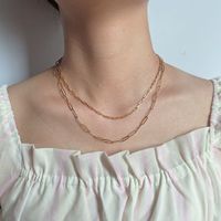 Chaîne de trombone délicate en or 18 carats collier chaînes cubaines en acier inoxydable sans ternissement trombone chaîne à maillons à chevrons torsadés