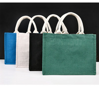 Sacs fourre-tout en jute durables en gros avec logo imprimé, options multi-tailles en stock pour le shopping et les cadeaux