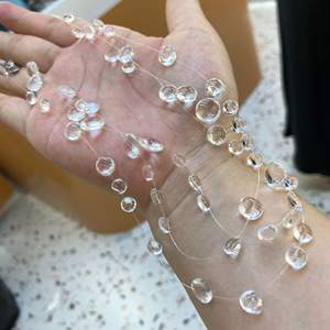 עיצוב נישה עיצוב עבודת יד של שרשרת נשים קריסטל שקוף משובץ חרוזים חרוזים בהשראת דwrop - Product Image 3