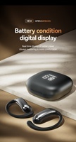 Écouteurs Open Ear sans fil Bluetooth avec affichage numérique, étanches IPX4, pour le sport, la course, le fitness et la conduite