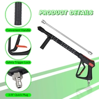 Pistolet de lavage haute pression universel en plastique 350 bars 5000 PSI 70 L/M, grand débit, pour lavage de voiture, avec rallonge et connecteur rapide 1/4 pouce
