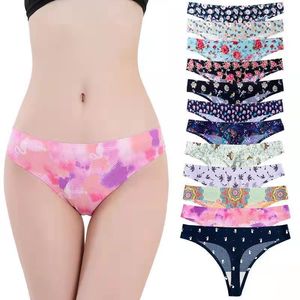<span class=keywords><strong>Perizoma</strong></span> in seta di ghiaccio da <span class=keywords><strong>ragazza</strong></span> intimo sportivo sottile traspirante a vita bassa stampato senza cuciture - Product Image 2