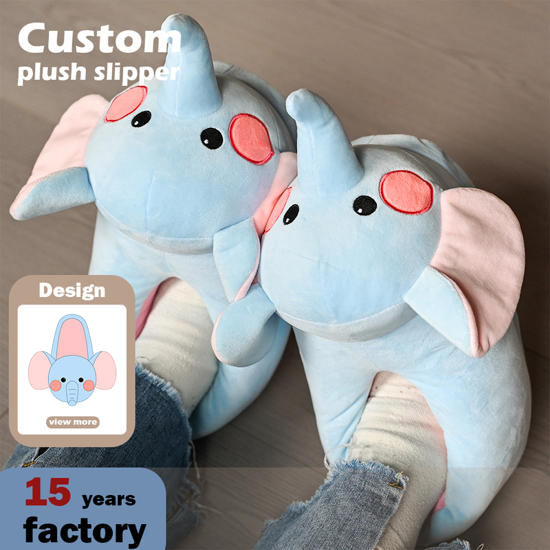 Wholesale Custom Animal Plush slippers Ladies