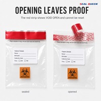 Sac à échantillons inviolable en LDPE avec tampon absorbant biodégradable, marquage des risques biologiques, emballage médical