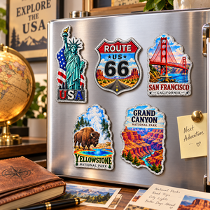 Imán de Refrigerador de Aluminio con Relieve 3D, Recuerdo de Paisajes Famosos de EE. UU., Recuerdos de Playas de California, Imán de Nueva York para Decoración de Cocina y <span class=keywords><strong>Bar</strong></span> - Product Image 2
