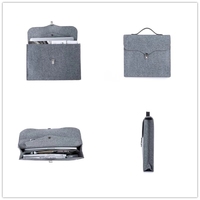 Nouvelle conception, grande capacité, housse pour ordinateur portable, faite à la main, en feutre de laine polyester, étui de rangement multifonction, noir gris, protectrice