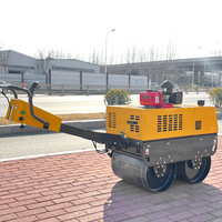 Mini Rouleau Compacteur d'Asphalte 500kg, Moteur Diesel ou Essence, à Conduite Autoportée, Petit Rouleau Compresseur, Prix Usine