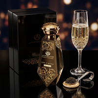 Set Botol Parfum Kristal Premium B2B - 100ml dengan Tutup Mahkota Emas/Perak