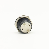 Interrupteur à bouton-poussoir momentané ultra-court noir, étanche, à retour tactile, 1NO, avec LED non polarisée et broche PCB