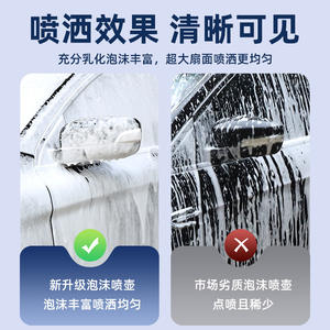 Pulvérisateur à mousse portatif SUITU 2L, pulvérisateur électrique pour lavage de voiture avec autocollants DIY, blanc - Product Image 4