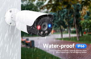 Caméra IP POE Bullet 8MP 4K avec détection IA des visages et des véhicules, audio bidirectionnel et alarme lumineuse rouge et bleue - Product Image 5