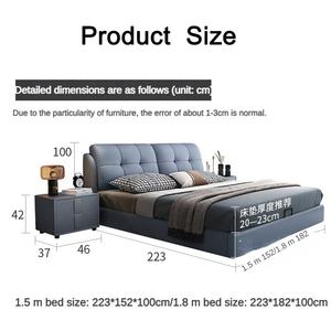 Derniers meubles design populaires 180x200 rangement couchage faux cuir en bois double king size lits rembourrés - Product Image 5