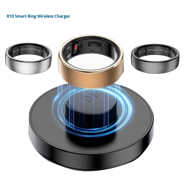 Fashion Wireless Charging 5 ATM Waterproof Android Stainless Steel Couple Ring R10 Smart Ring Blood Oxygen Sensing Health