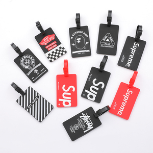 Custom Standard Size PVC Luggage Tag 2-color Embossed Printing Soft Material Sports Style for Personalized Hang Labels Lanyards