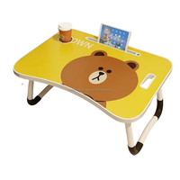 Table de lit intégrée, bureau d'ordinateur portable pliable simple, petit bureau pour chambre à coucher