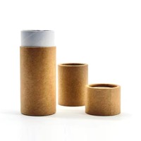Tube en papier kraft biodégradable de qualité alimentaire, personnalisable avec logo, pour baume à lèvres, déodorant stick, emballage cosmétique.