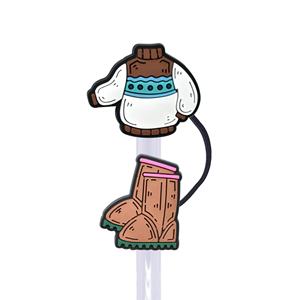 Accessoires de bar en gros : Embouts de paille en plastique double adhésif souple Kawaii, Série Hiver, Boucle décorative flocon de neige, Écologique - Product Image 5